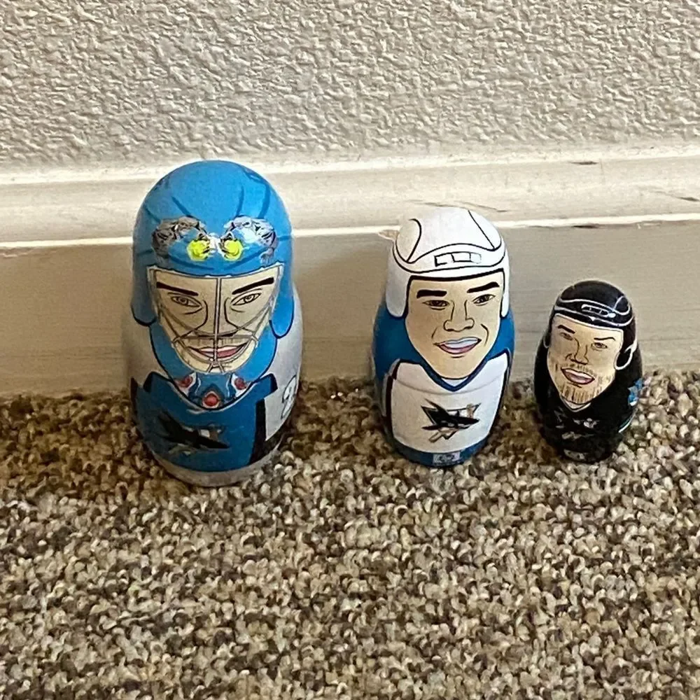 VTA, San Jose HP Blue, Black & White Hockey Nesting Doll Wall Art